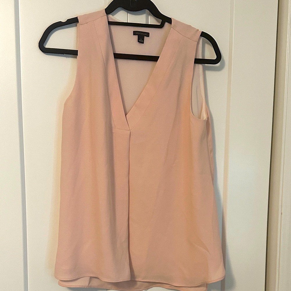 Ann Taylor Soft Pink Sleeveless Blouse